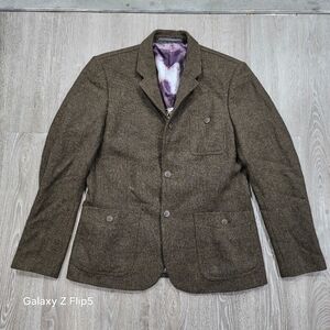 Ted Baker London Wool Blend Herringbone Sports Coat Blazer Jacket
